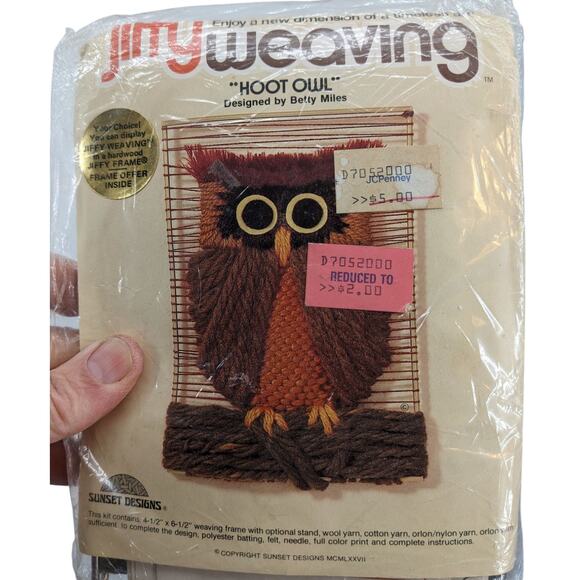 Lot 4 Vintage 70's Crewel Embroidery Needlepoint Weaving Kits JIFFY CARON YVONNE - Picture 2 of 6